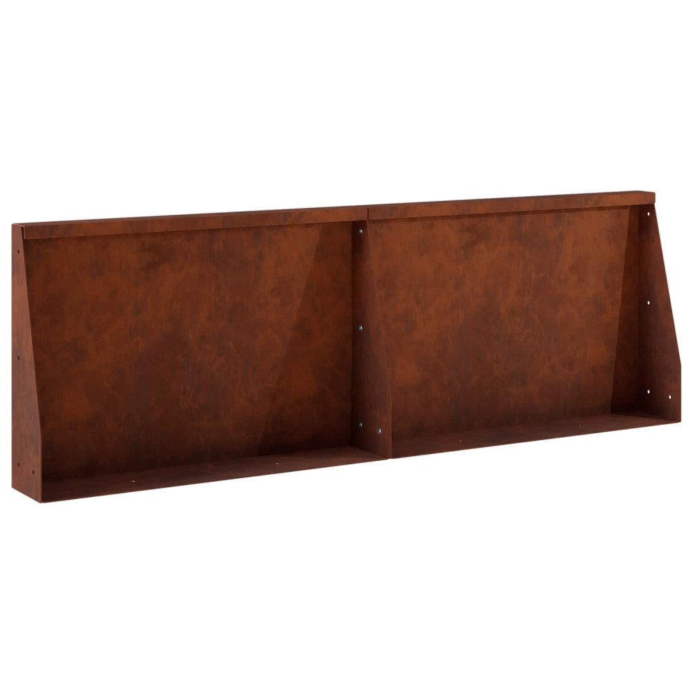 vidaXL Stödvägg 2 st 60 x 12 x 50 cm Väderbeständig stål Rostig