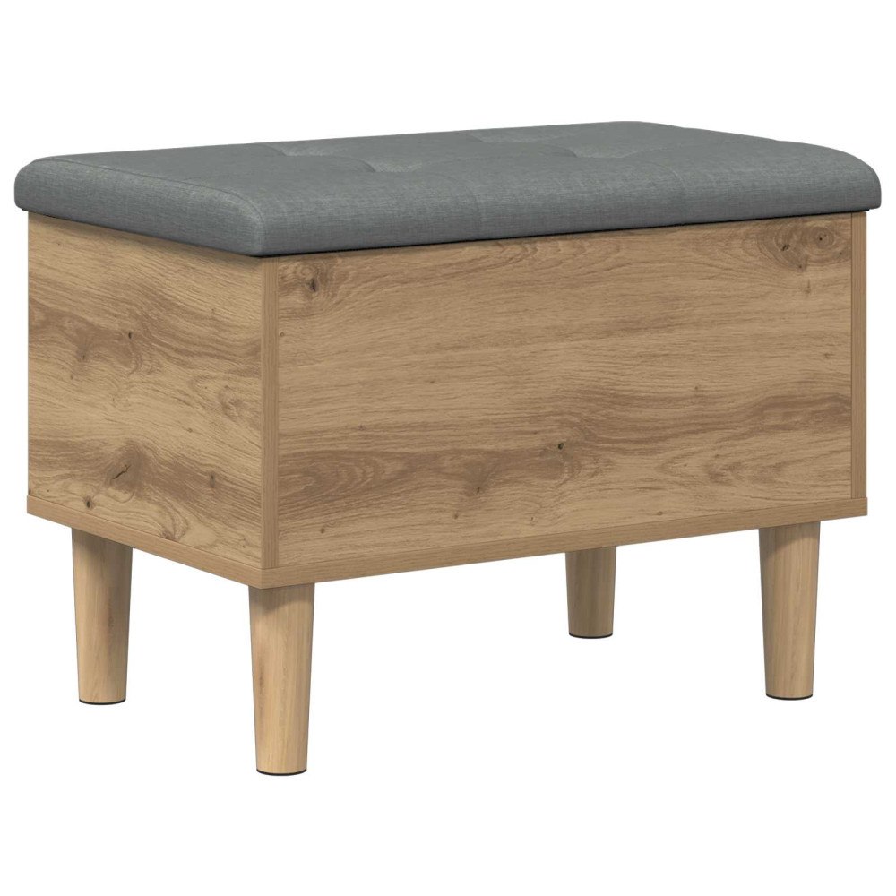 vidaXL Förvaringsbänk med kudde Artisan-ek 62 x 42 x 46 cm