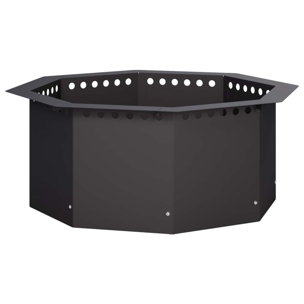 vidaXL Eldstad ring Svart 60 x 60 x 25 cm Stål