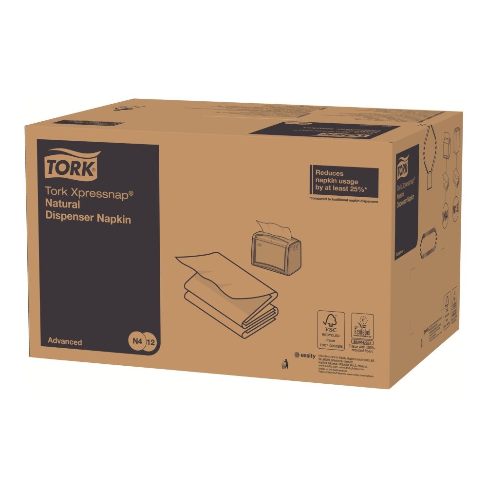 TORK Servetter Tork Xpressnap N4, 13840, natur med miljötryck, fö...