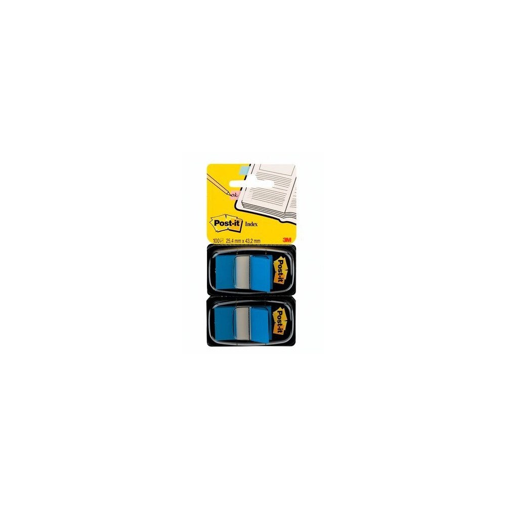 3M Indexfaner, Post-it Index 680-BE2, BxL: 25,4 x 43,2 mm, blå,...