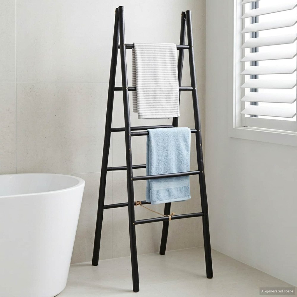 vidaXL Dubbelsidig filtstege Svart 50 x 50 x 159 cm Bambu