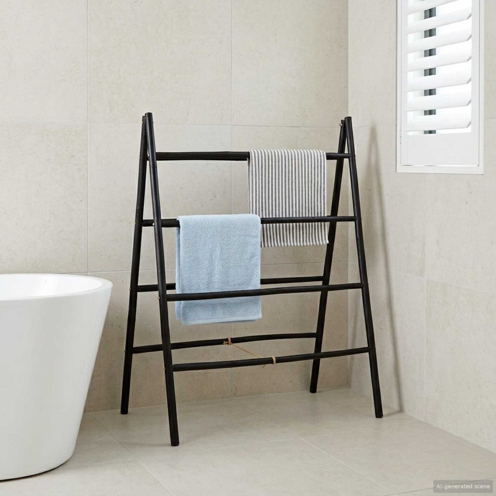 vidaXL Dubbelsidig filtstege Svart 90 x 50 x 100 cm Bambu
