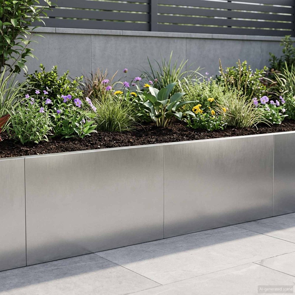 vidaXL Stödvägg 2 st 60 x 12 x 40 cm Rostfritt stål Silver