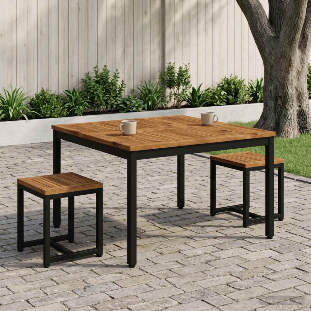 vidaXL Kaffeebord Naturlig och svart 80 x 80,5 x 45 cm