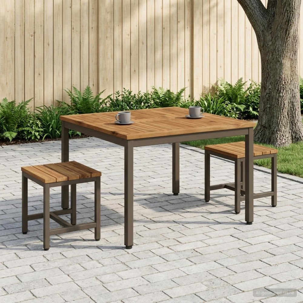 vidaXL Kaffeebord Naturlig och Kaffe 80 x 80,5 x 45 cm