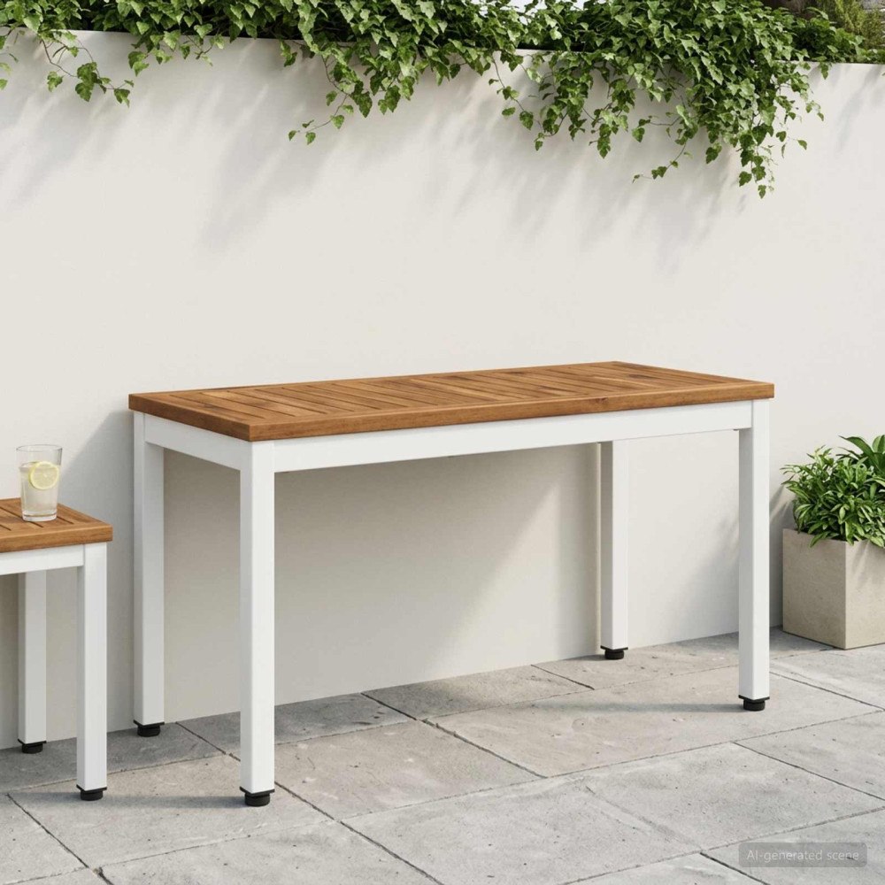 vidaXL Trädgårdsbänk 80,5 x 35 x 45 cm Massivt Akaciaträ Rektangulär