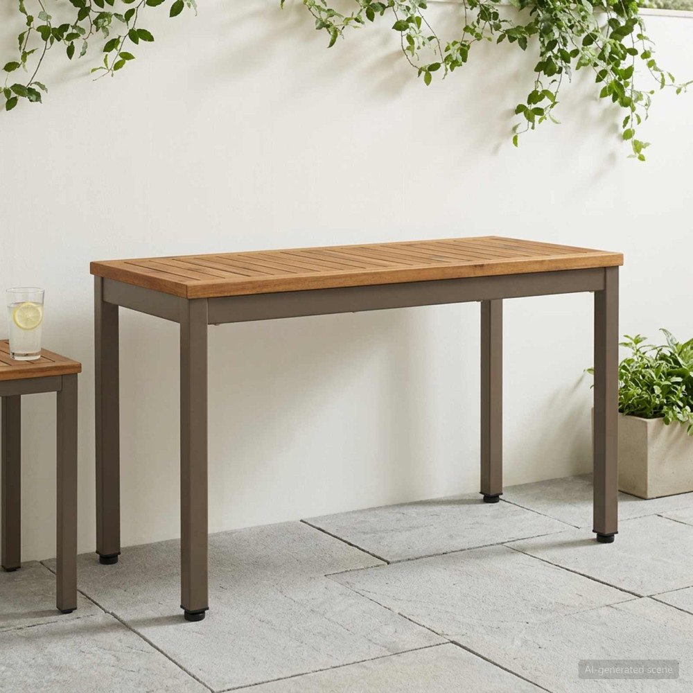 vidaXL Trädgårdsbänk 80,5 x 35 x 45 cm Massivt Akaciaträ Rektangulär