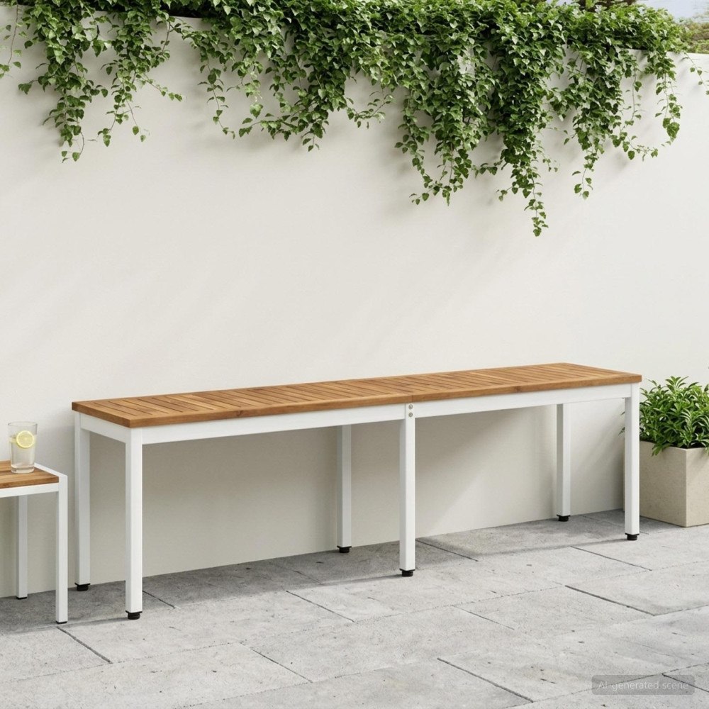 vidaXL Trädgårdsbänk 161 x 35 x 45 cm Massivt Akaciaträ Rektangulär