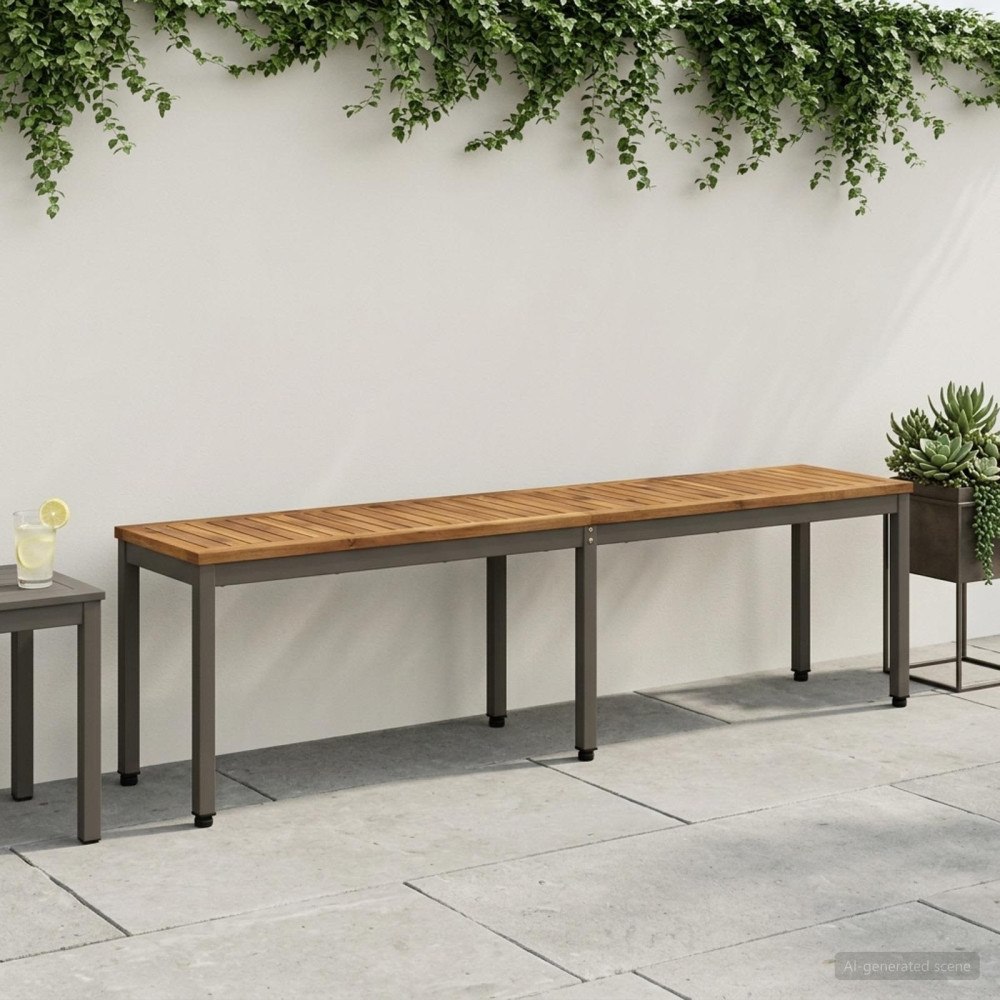 vidaXL Trädgårdsbänk 161 x 35 x 45 cm Massivt Akaciaträ Rektangulär