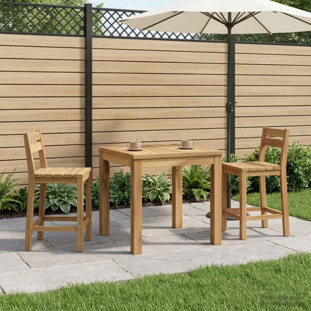 vidaXL Kaffeebord Vit 50 x 48,5 x 36 cm Massivt Akaciaträ