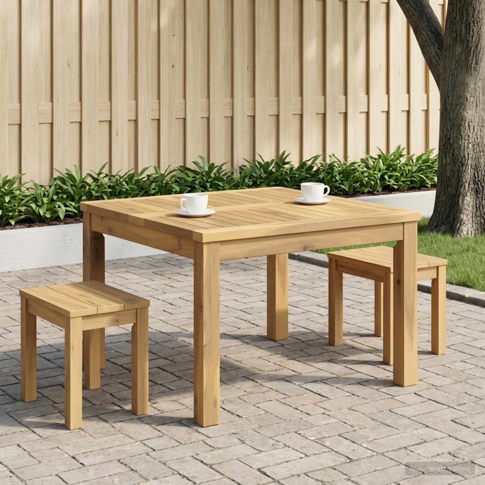 vidaXL Kaffeebord Vit 60 x 60,5 x 36 cm Massivt Akaciaträ