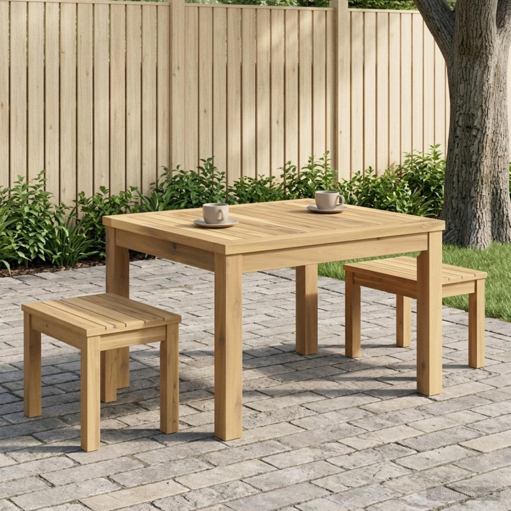 vidaXL Kaffeebord Vit 50 x 60,5 x 36 cm Massivt Akaciaträ