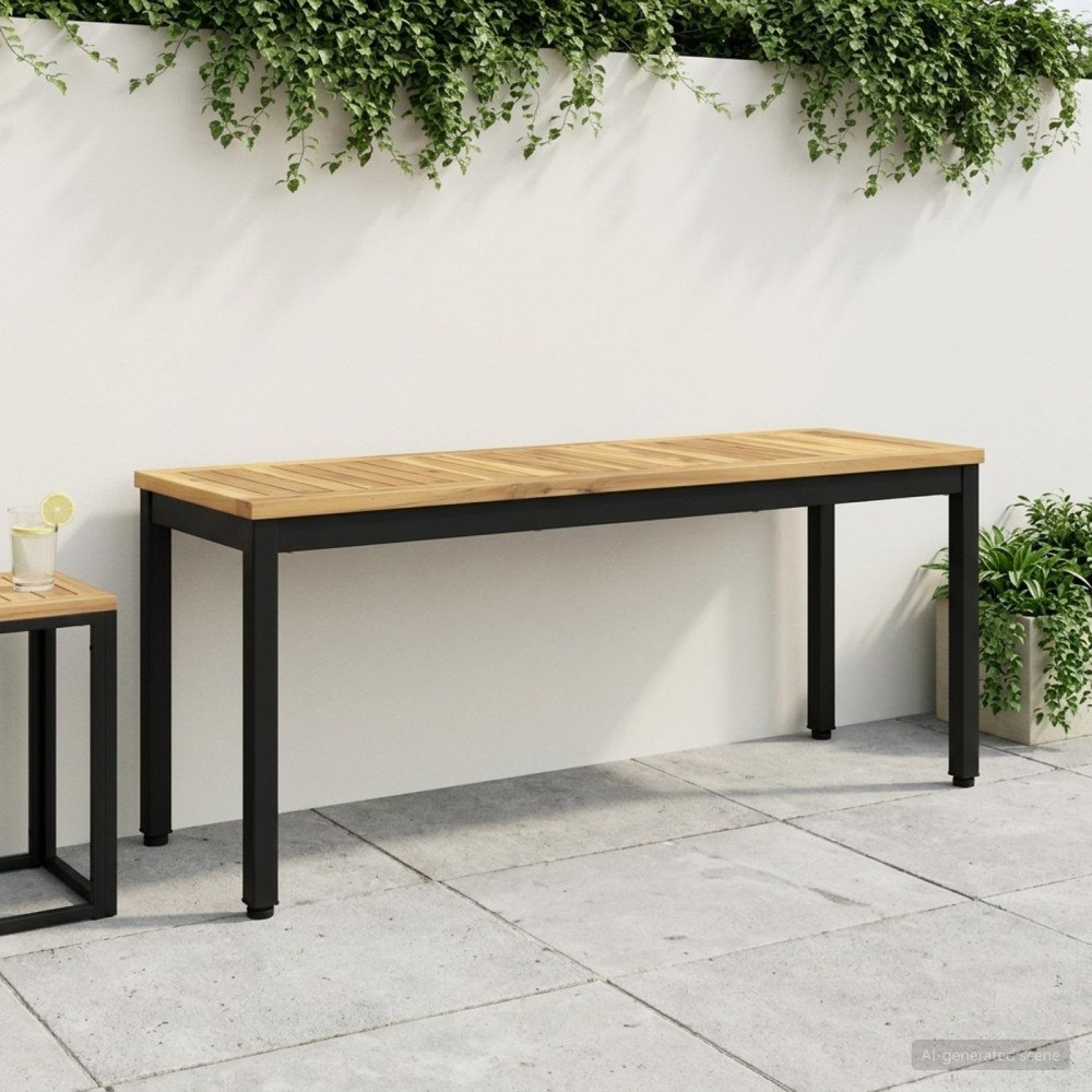 vidaXL Trädgårdsbänk 108,5 x 35 x 45 cm Massivt Akaciaträ Rektangulär