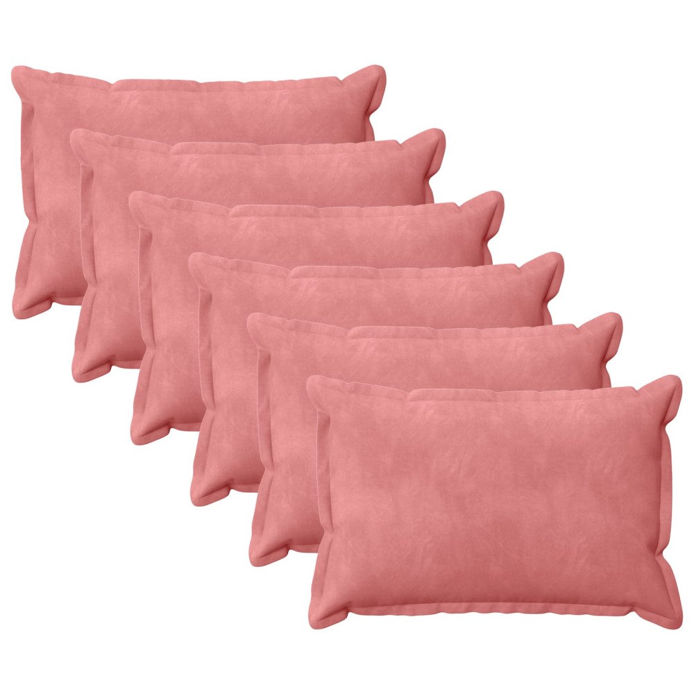 vidaXL Kudde med kudde HOUTEN 6 st Rosa Sammet