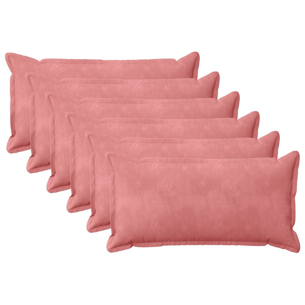 vidaXL Kudde med kudde HOUTEN 6 st Rosa Sammet