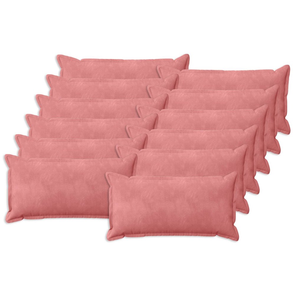 vidaXL Kudde med kudde HOUTEN 12 st Rosa Sammet