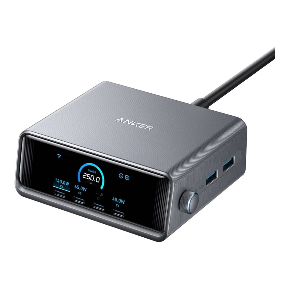 ANKER Anker Prime strömadapter - GaNPrime - 4 x USB-C, 2 x USB - 250 watt