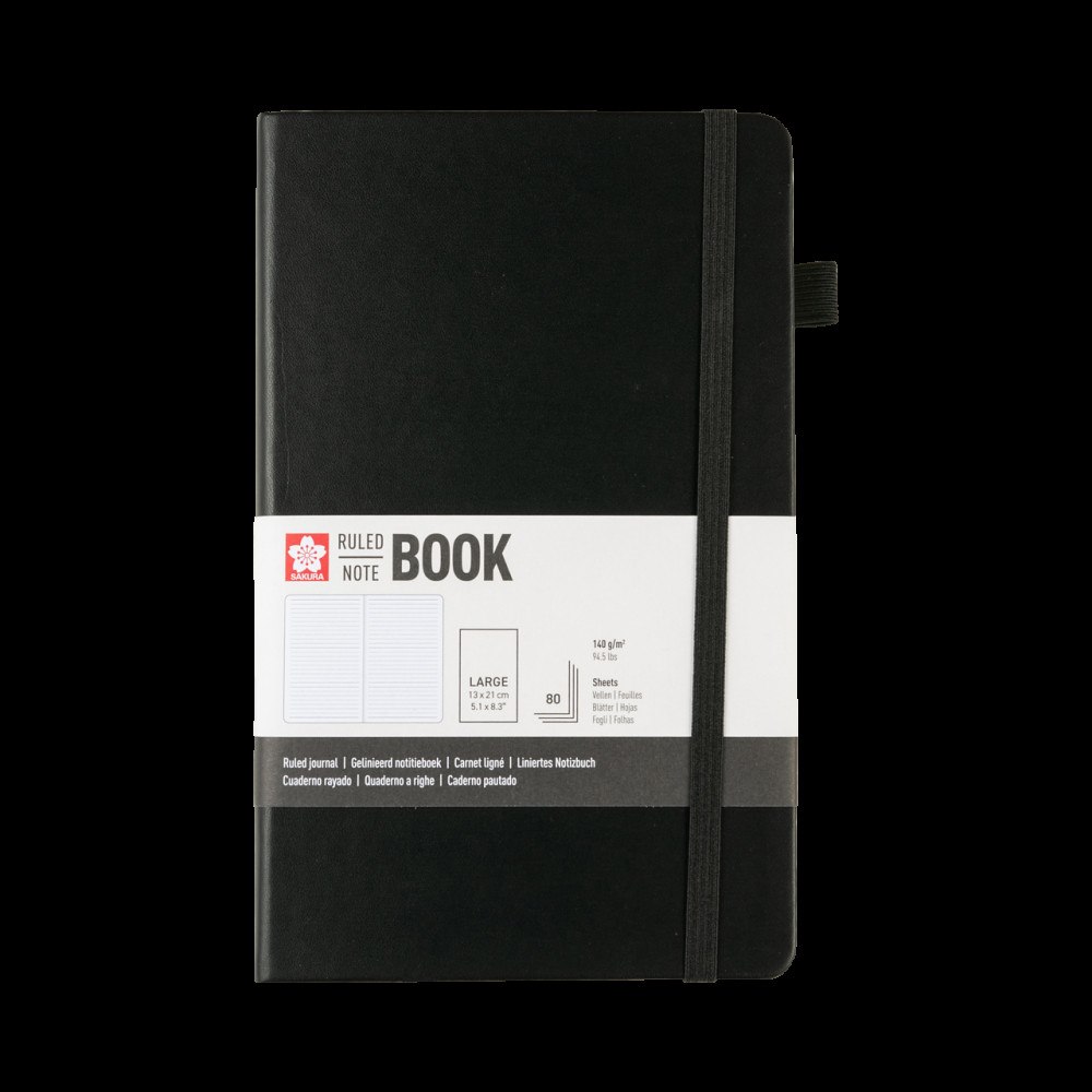 Art Creation Linjerad Anteckningsbok Black 13x21 cm