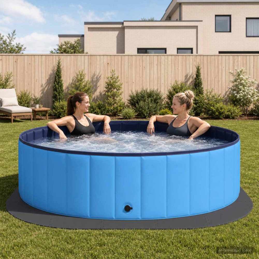vidaXL Pool grundmatta 25 st Ø 292 cm Rund EVA-skum Svart