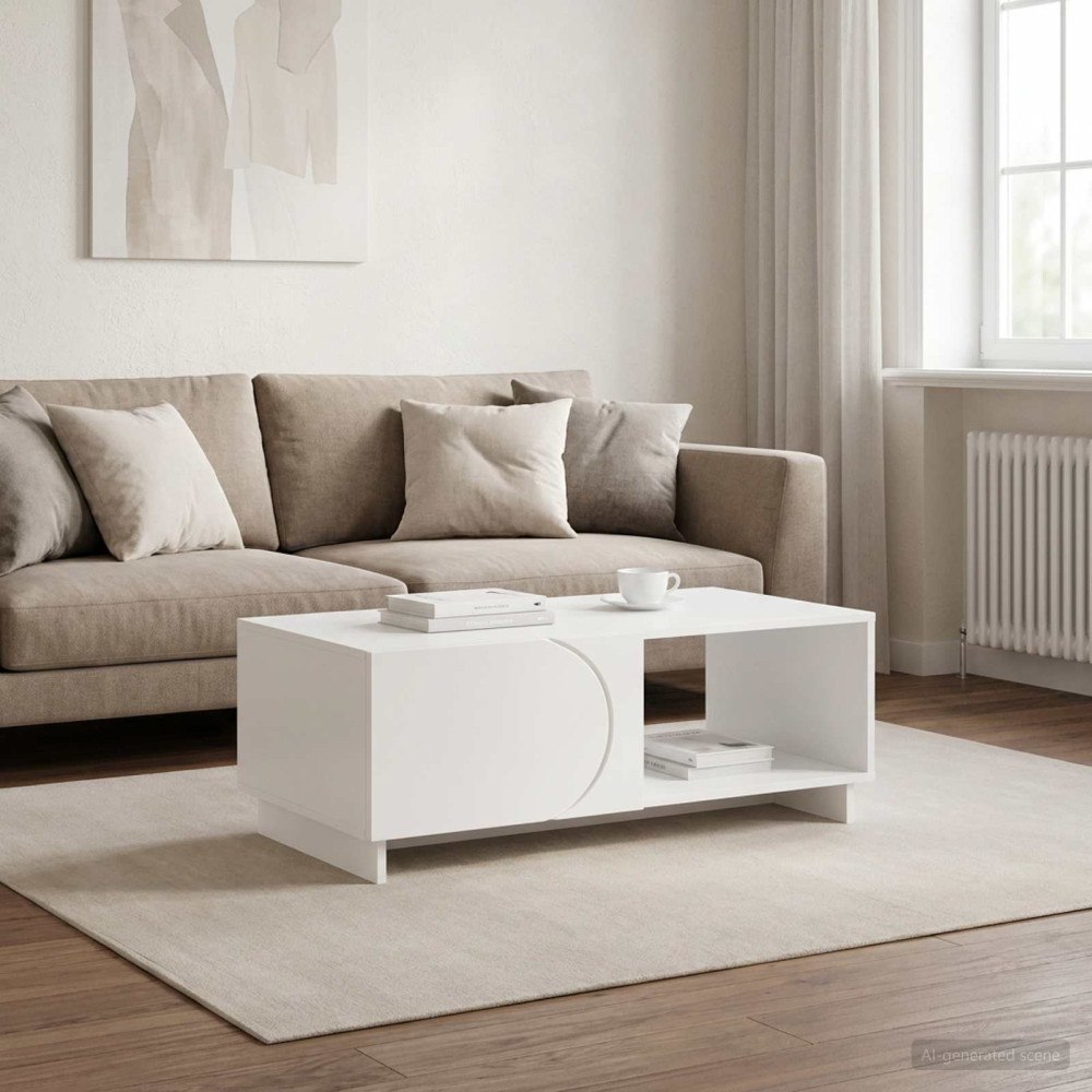 vidaXL Soffbord Vit 95 x 50,5 x 35 cm Konstruerat trä