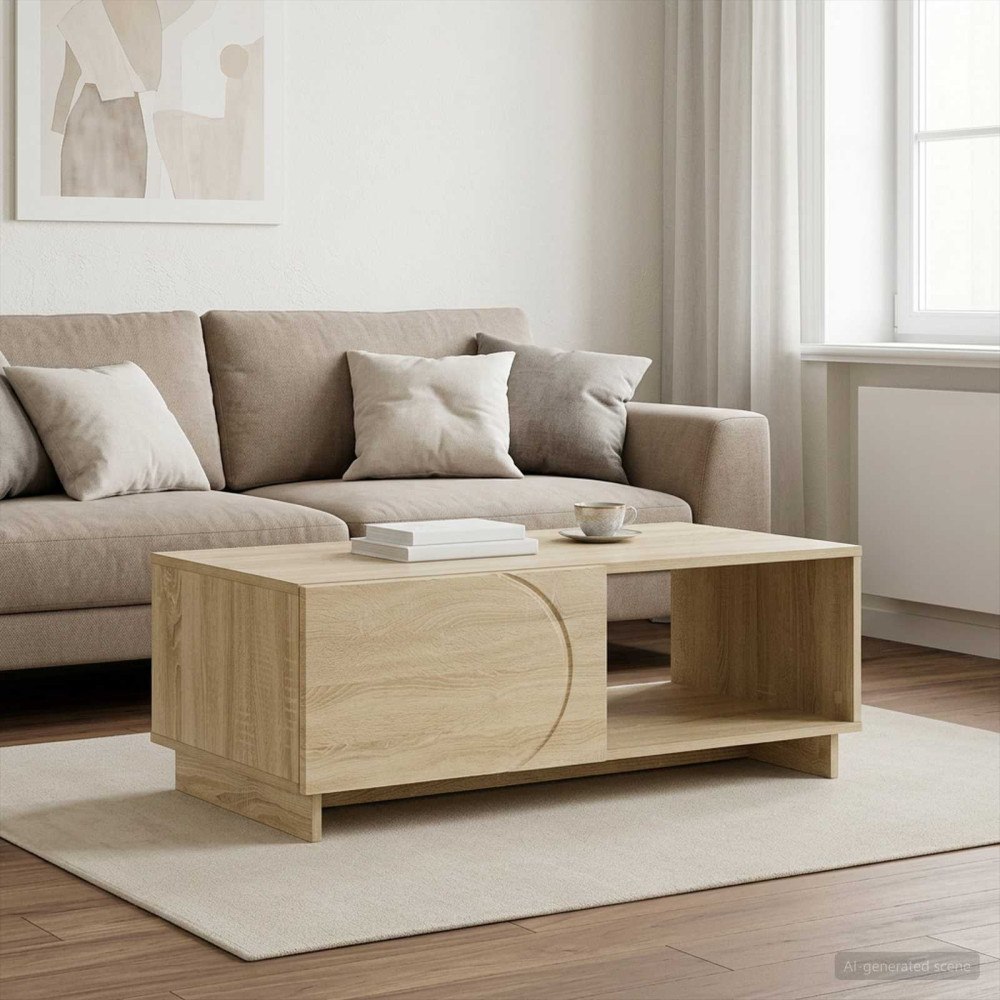 vidaXL Soffbord Sonoma-ek 95 x 50,5 x 35 cm Konstruerat trä