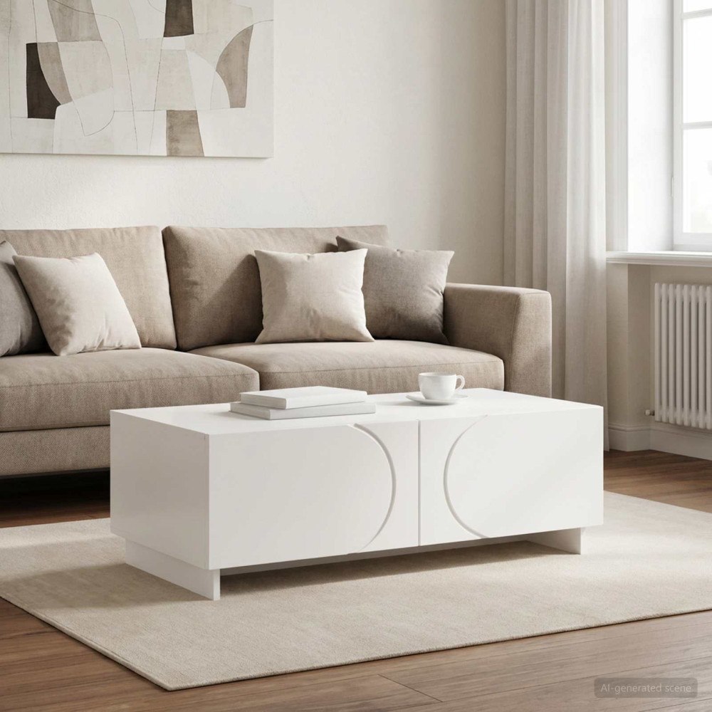 vidaXL soffbord Vit högglans 102 x 50,5 x 35 cm Konstruerat trä