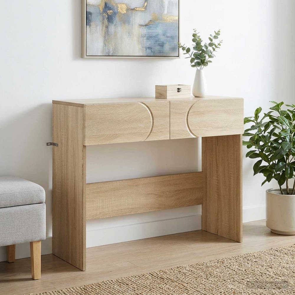 vidaXL Konsolbord Sonoma-ek 96,5 x 38 x 75 cm Konstruerat trä