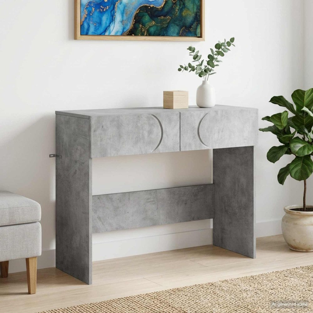 vidaXL Konsolbord Betonggrå 96,5 x 38 x 75 cm Konstruerat trä