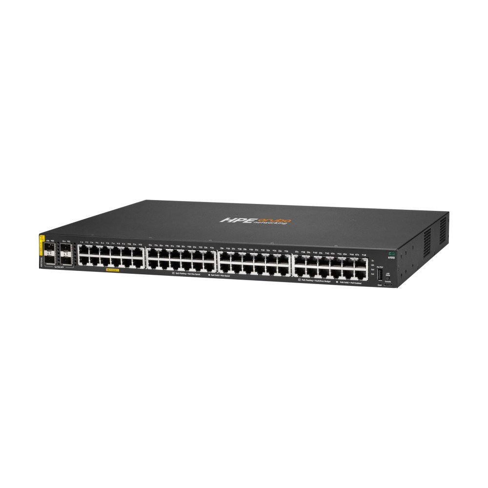 Hewlett Packard Enterprise HPE Aruba Networking CX 6100 48G Class4 PoE 4SFP+ 740W Switch - switch - 48 portar - Administrerad - rackmonterbar