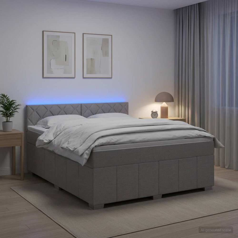 vidaXL Kontinentalsäng med madrass Ljusgrå 140 x 200 cm Tyg