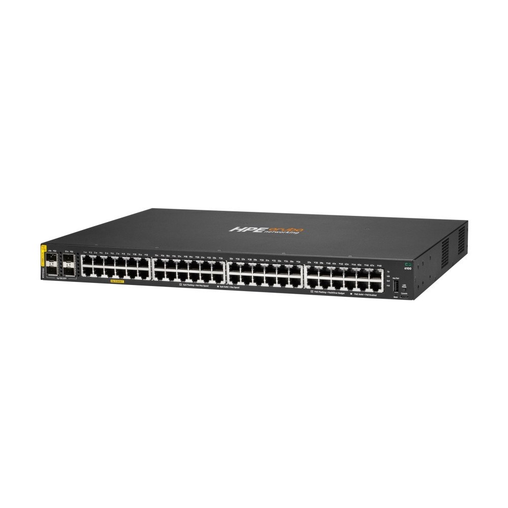 Hewlett Packard Enterprise HPE Aruba Networking CX 6100 48G Class4 PoE 4SFP+ 740W Switch - switch - 48 portar - Administrerad - rackmonterbar
