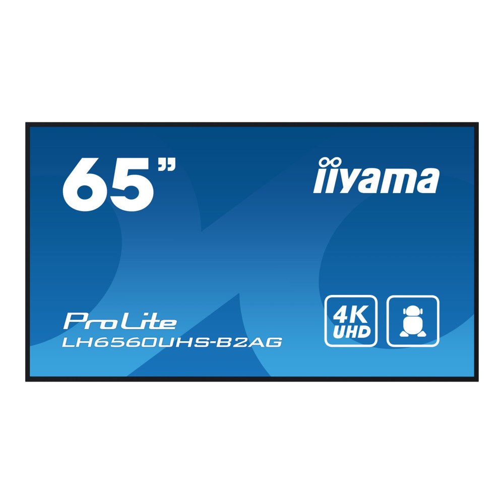 Iiyama iiyama ProLite LH6560UHS-B2AG 65" Klass (64.5" visbar) LED-bakgrundsbelyst LCD-skärm - 4K - för digital skyltning