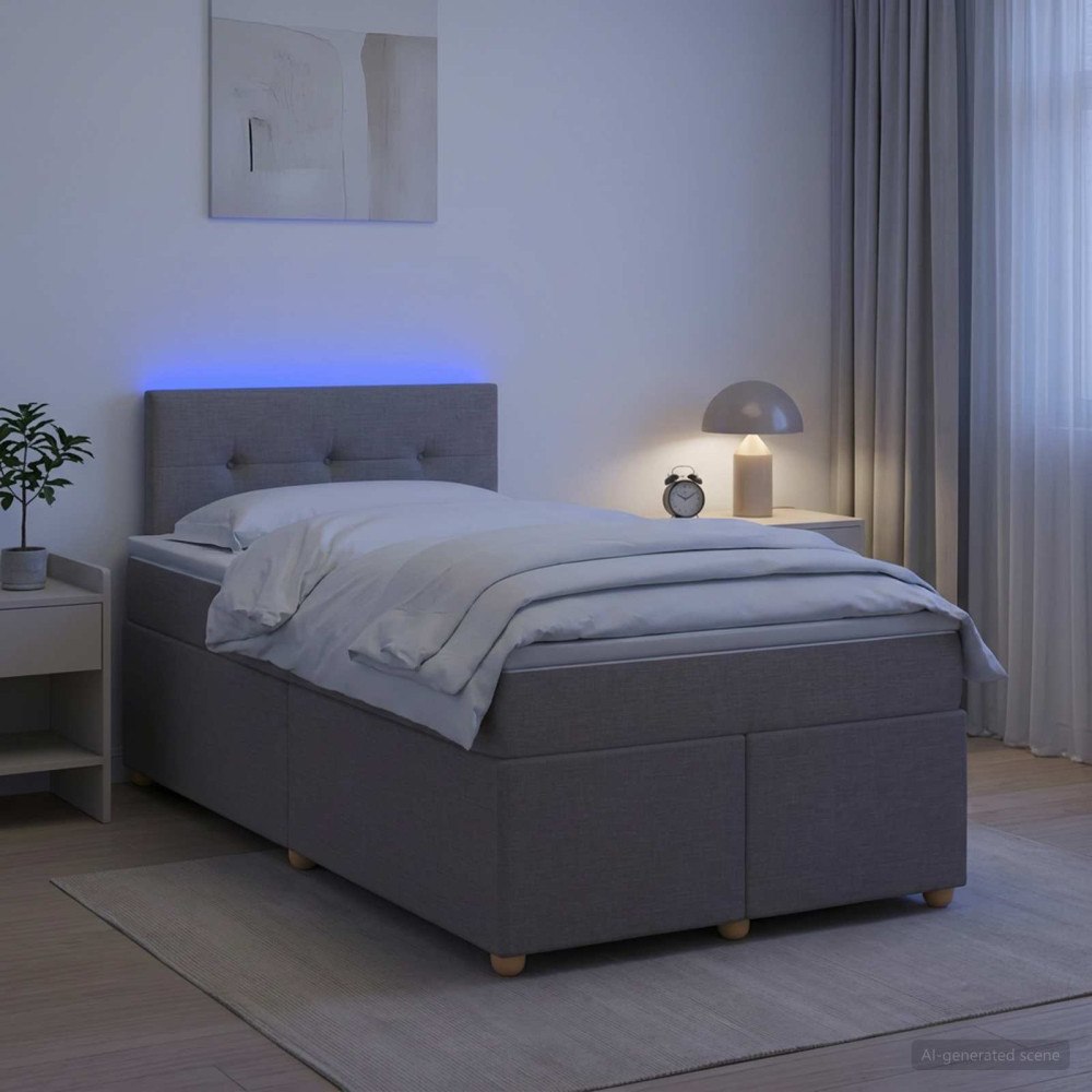 vidaXL Kontinentalsäng med madrass Taupe 120 x 200 cm Tyg