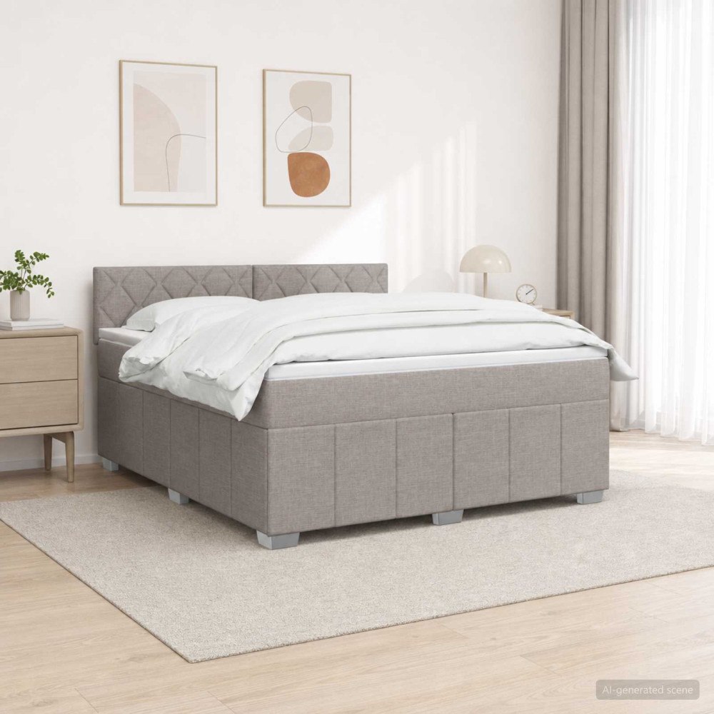 vidaXL Kontinentalsäng med madrass Taupe 140 x 190 cm Tyg