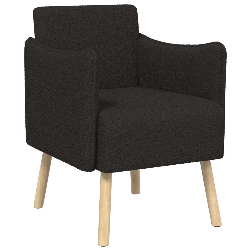 vidaXL Accentfåtölj Svart Bouclé