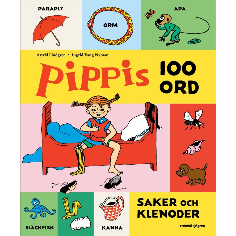 Astrid Lindgren Pippis 100 ord, saker och klenoder (bok, board book)