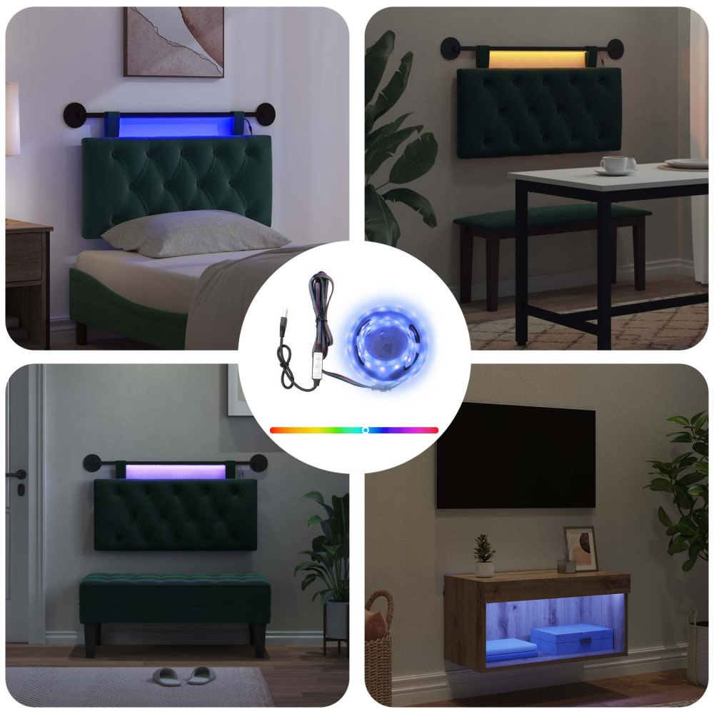 vidaXL LED Band med LED-ljusslingor Svart 180 cm SMD5050
