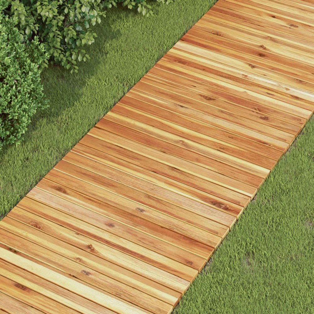 vidaXL Trädgårdsgång 3 st Naturlig 200 x 50 cm Massivt Akaciaträ
