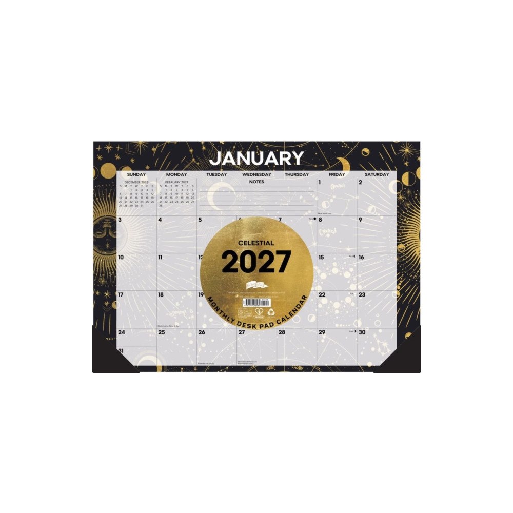 Willow Creek Press Celestial 2027 17" x 12" Monthly Deskpad (häftad, eng)