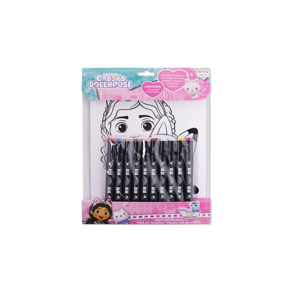 PEERS HARDY GABBY'S DOLLHOUSE COLOUR BY NUMBERS ACTIVITY SET