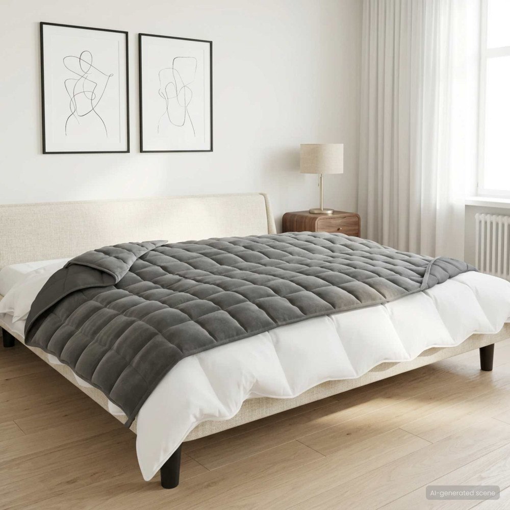 vidaXL Viktad Filt Antracit 135 x 200 cm 10 kg 100% Bomull 205T