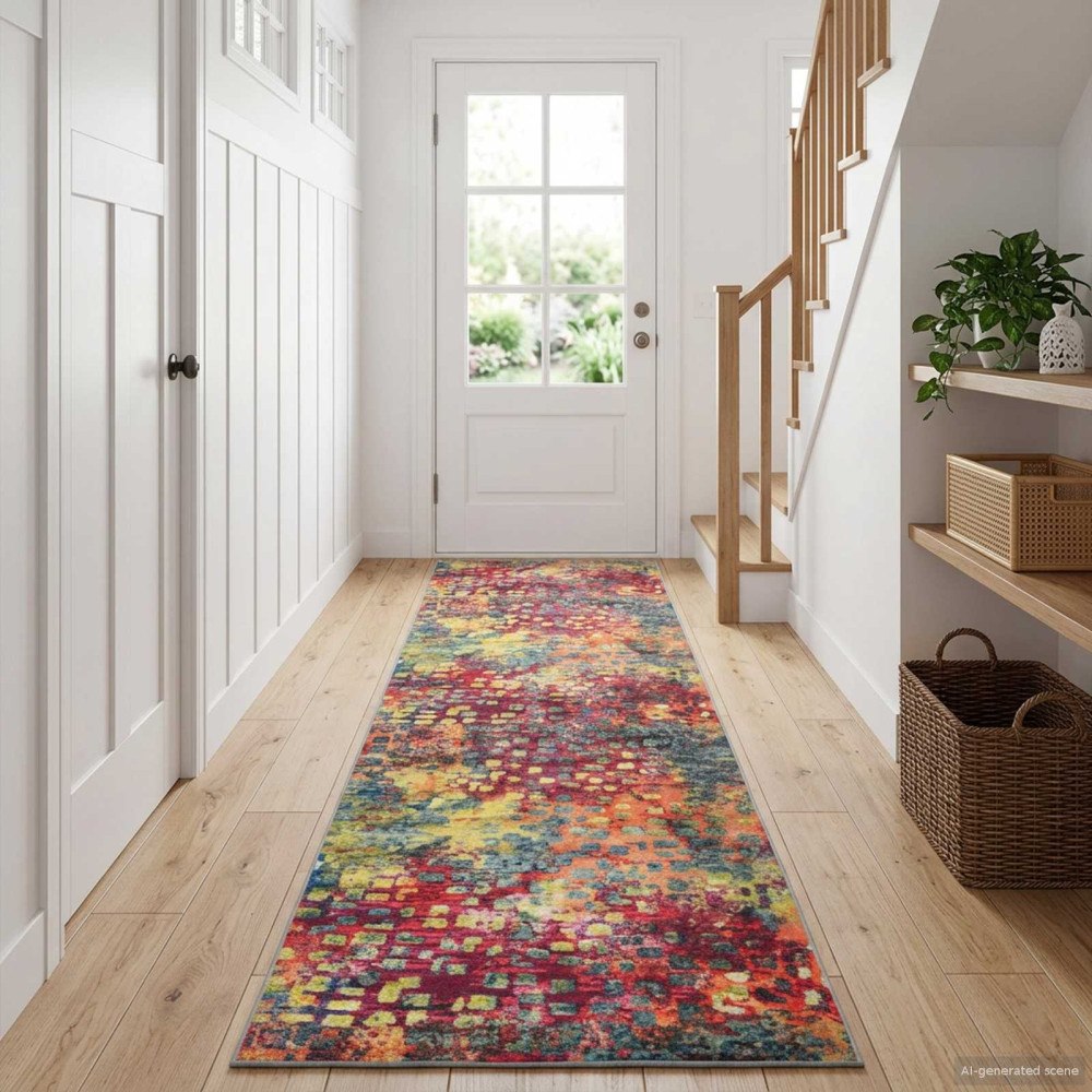 vidaXL Mattlöpare LESAKA färgstark 80 x 150 cm Diamantvelour