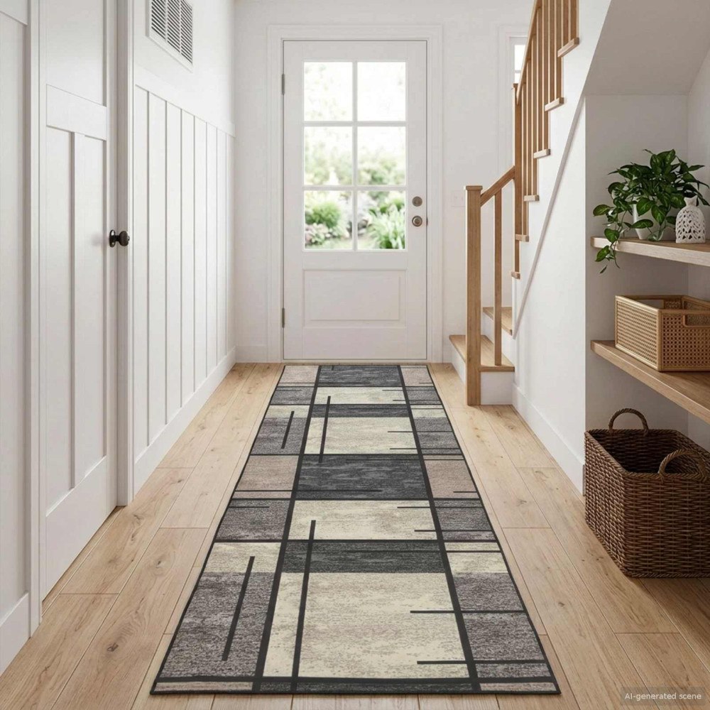 vidaXL Mattlöpare LESAKA Brun 100 x 200 cm Diamantvelour