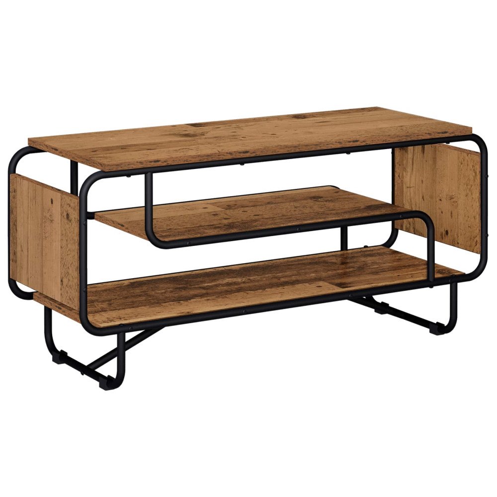 vidaXL TV-bänk 98 x 36 x 45 cm Gammalt trä Konstruerat trä