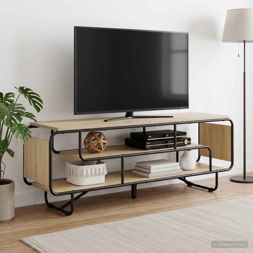 vidaXL TV-bänk 140 x 36 x 45 cm Sonoma-ek Konstruerat trä