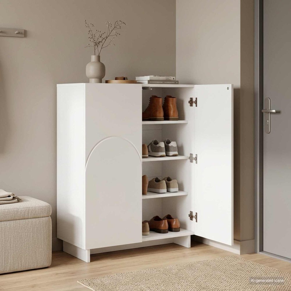 vidaXL Skoskåp 73 x 38 x 87,5 cm Konstruerat trä Vit