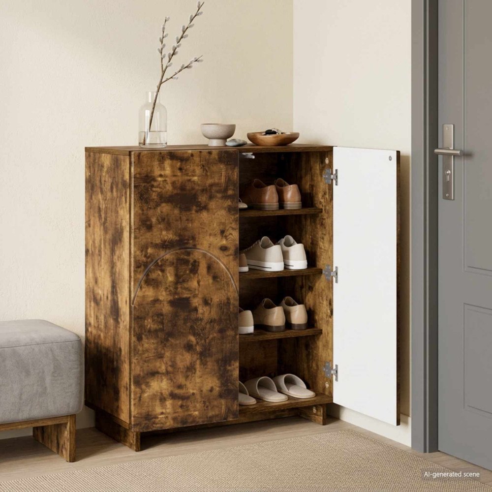 vidaXL Skoskåp 73 x 38 x 87,5 cm Konstruerat trä Rökt ek