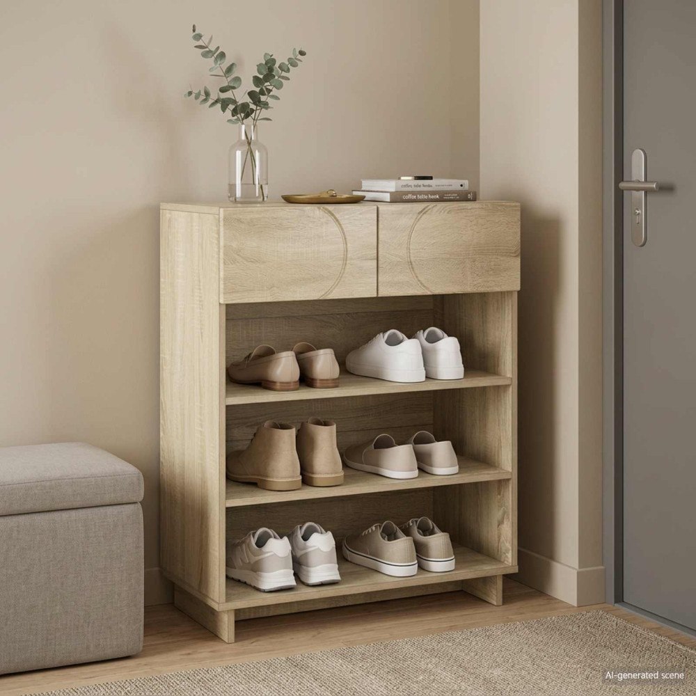 vidaXL Skoskåp 73 x 38 x 87,5 cm Konstruerat trä Sonoma-ek