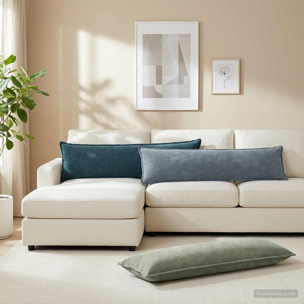 vidaXL Kuddöverdrag 2 st HOUTEN Grön 40 x 145 cm Chenilletyg